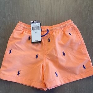 NWT Polo Ralph Lauren 4T Boys Orange Swim Trunks